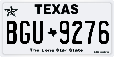 TX license plate BGU9276