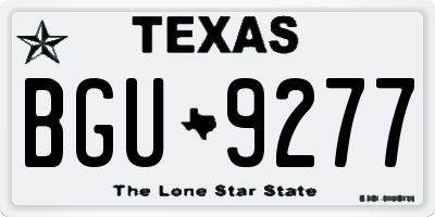 TX license plate BGU9277