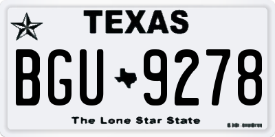 TX license plate BGU9278