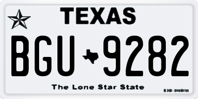 TX license plate BGU9282
