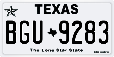 TX license plate BGU9283