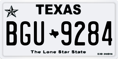 TX license plate BGU9284