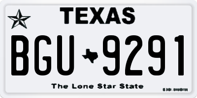 TX license plate BGU9291