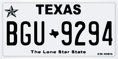 TX license plate BGU9294
