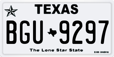 TX license plate BGU9297