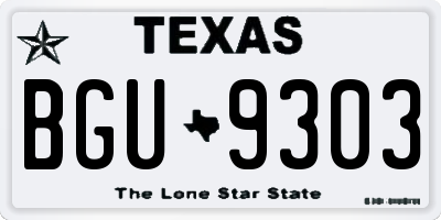 TX license plate BGU9303