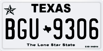 TX license plate BGU9306