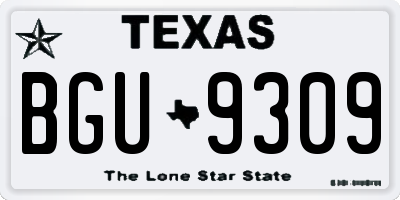 TX license plate BGU9309