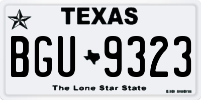 TX license plate BGU9323
