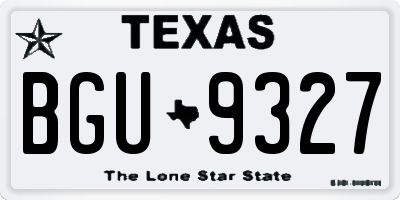 TX license plate BGU9327