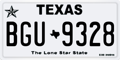 TX license plate BGU9328