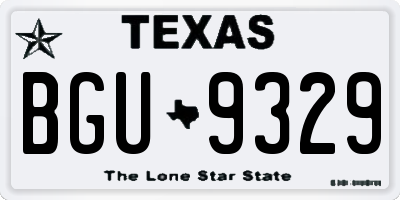 TX license plate BGU9329