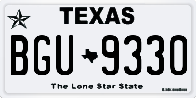 TX license plate BGU9330