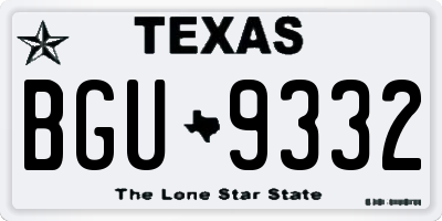 TX license plate BGU9332