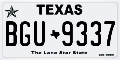 TX license plate BGU9337