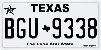 TX license plate BGU9338