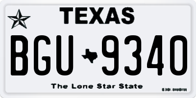 TX license plate BGU9340