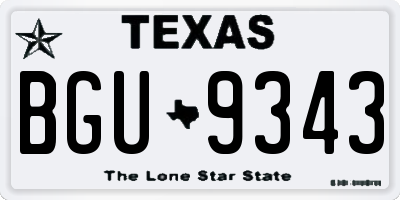 TX license plate BGU9343