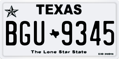 TX license plate BGU9345