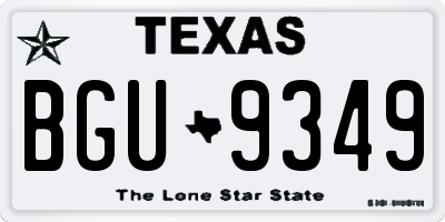 TX license plate BGU9349