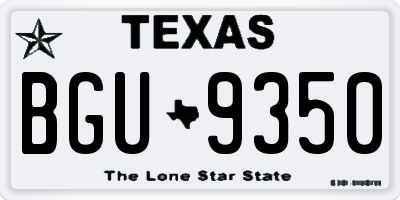 TX license plate BGU9350