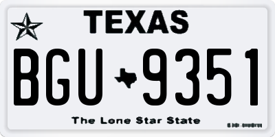 TX license plate BGU9351