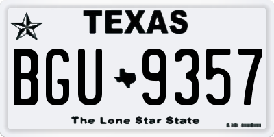 TX license plate BGU9357