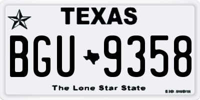 TX license plate BGU9358