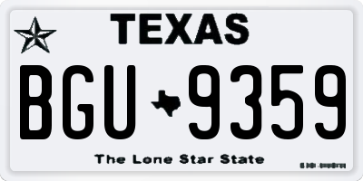 TX license plate BGU9359
