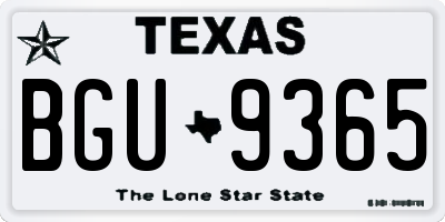 TX license plate BGU9365