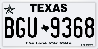 TX license plate BGU9368