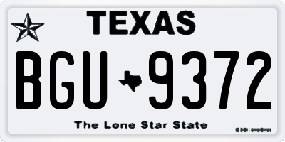 TX license plate BGU9372