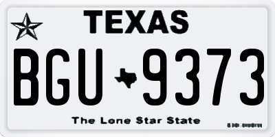 TX license plate BGU9373