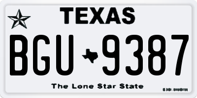 TX license plate BGU9387
