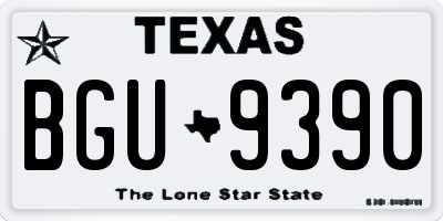 TX license plate BGU9390