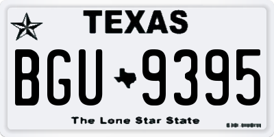 TX license plate BGU9395