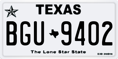 TX license plate BGU9402