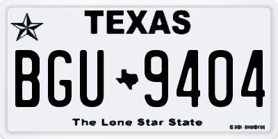 TX license plate BGU9404