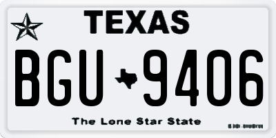 TX license plate BGU9406
