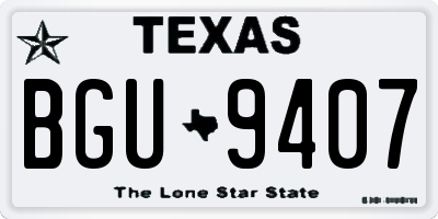 TX license plate BGU9407