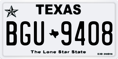 TX license plate BGU9408