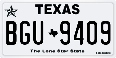 TX license plate BGU9409