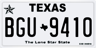 TX license plate BGU9410