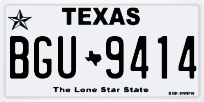 TX license plate BGU9414