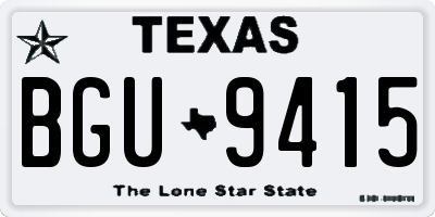 TX license plate BGU9415