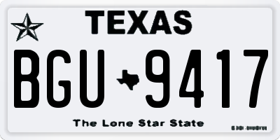 TX license plate BGU9417