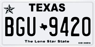 TX license plate BGU9420