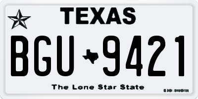 TX license plate BGU9421
