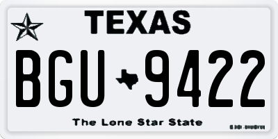 TX license plate BGU9422
