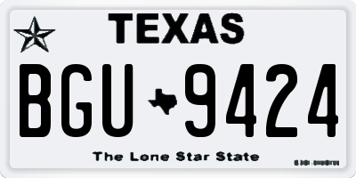 TX license plate BGU9424